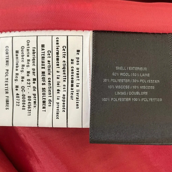 Sam Edelman Classic 2 Button Notch Collar Wool Poly Blend Lined Coat Red Sz M - Picture 11 of 16